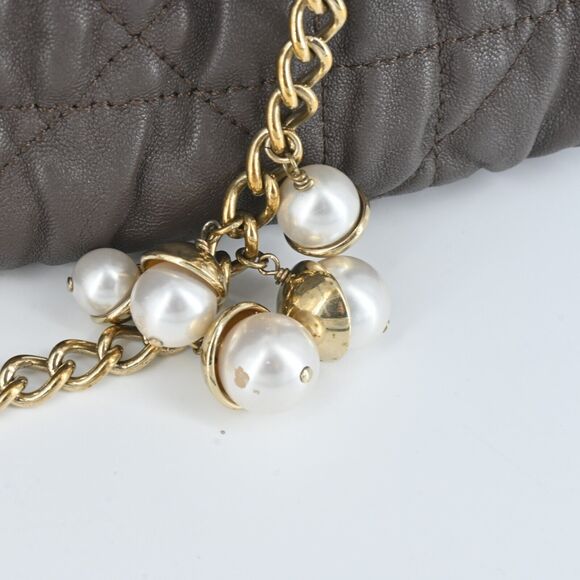 CHRISTIAN DIOR Delices Faux Pearls Cannage Quilt Leather Mini Bag - Picture 7 of 15